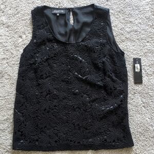 NWT Jones New York Collection Black Lace Tank Size 12